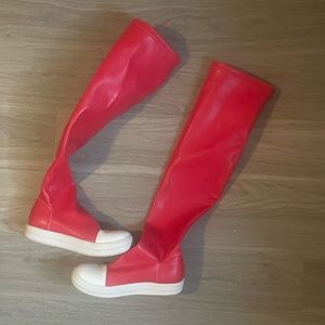 Red Over Knee Sneakers 2024
